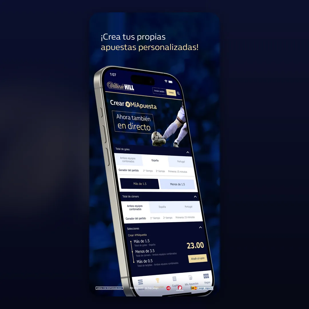 Captura oficial de la app de William Hill en la App Store de España